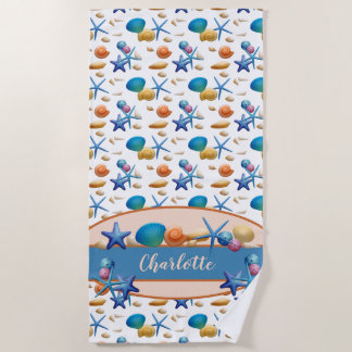 Ocean Seashells Personalisiert Strandtuch