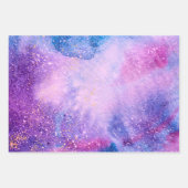 Ocean Seashells Starfish Blue Lila Gold Pink Geschenkpapier Set (Vorderseite 2)