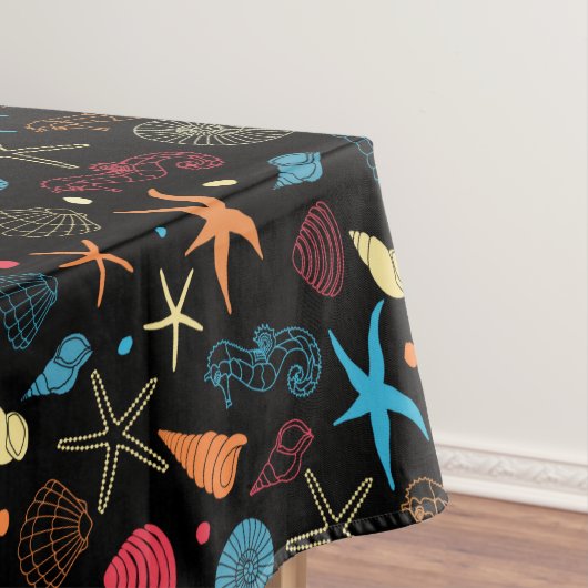 Ocean Seashells Starfish Seepferd Life Tischdecke (Beispiel)