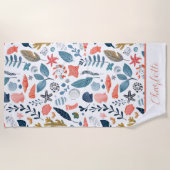 Ocean Seashells Starfish Strandtuch (Vorderseite)