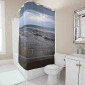 Ocean Seashore Fotografy Blue und Brown Duschvorhang (Beispiel)