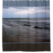 Ocean Seashore Fotografy Blue und Brown Duschvorhang (Vorderseite)