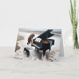 Ocean Seashore Pianist Geburtstag Karte