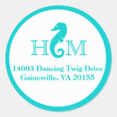 Ocean Seepferd Small Runder Aufkleber (Vorderseite)