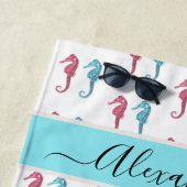 Ocean Seepferd Tropical Blue aquamarin Beach Handt Strandtuch (Beispiel)