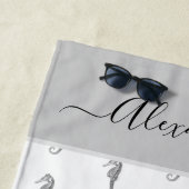 Ocean Seepferd Tropical Grau Beach Handtuch (Beispiel)