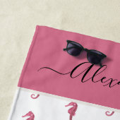 Ocean Seepferd Tropical Preppy pink Beach Handtuch (Beispiel)