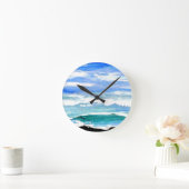 Ocean Serenity Sea Waves Oceanscape Dekoration Ges Runde Wanduhr (Zuhause)