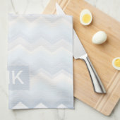 Ocean Shades Wasserfarbe Zickzack Geschirrtuch (Viertel Falte)