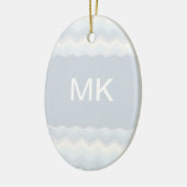 Ocean Shades Wasserfarbe Zickzack Keramik Ornament (Links)