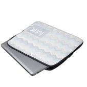 Ocean Shades Wasserfarbe Zickzack Laptopschutzhülle (Vorne Knopf)