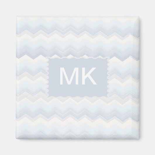 Ocean Shades Wasserfarbe Zickzack Magnet (Vorne)