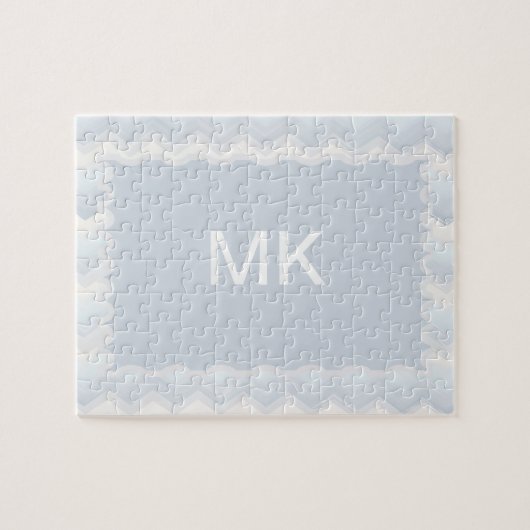 Ocean Shades Wasserfarbe Zickzack Puzzle (Horizontal)