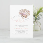 Ocean She'll Be Here Soon Girl Baby Shower Einladung (Stehend Vorderseite)