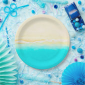 Ocean Shore Aquamarin Wasser hübsche Papier-Teller Pappteller (Party)