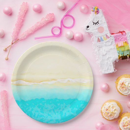 Ocean Shore Aquamarin Wasser hübsche Papier-Teller Pappteller (Party)