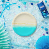 Ocean Shore Aquamarin Wasser hübsche Papier-Teller Pappteller (Party)