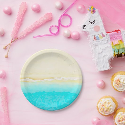 Ocean Shore Aquamarin Wasser hübsche Papier-Teller Pappteller (Party)