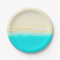 Ocean Shore Aquamarin Wasser hübsche Papier-Teller