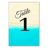 Ocean Shore Aquamarin Water Wedding Tischnummer Ca (Vorderseite)