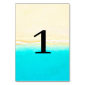 Ocean Shore Aquamarin Water Wedding Tischnummer Ca (Rückseite)