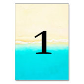 Ocean Shore Aquamarin Water Wedding Tischnummer Ca (Vorderseite)