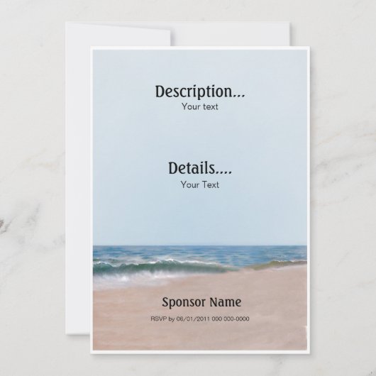 Ocean Shore Beach Einladung (Rückseite)