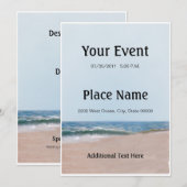 Ocean Shore Beach Einladung (Vorne/Hinten)