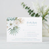 Ocean Shore | Beach | Kindly Reply | Meal Options  RSVP Karte (Stehend Vorderseite)