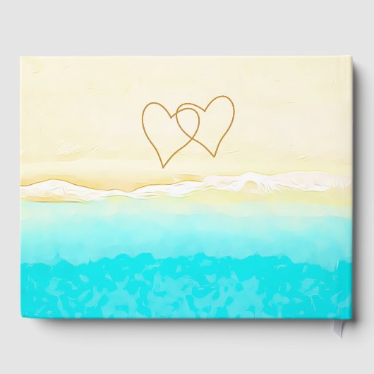 Ocean Shore Sandy Beach Wedding Gästebuch (Rückseite)