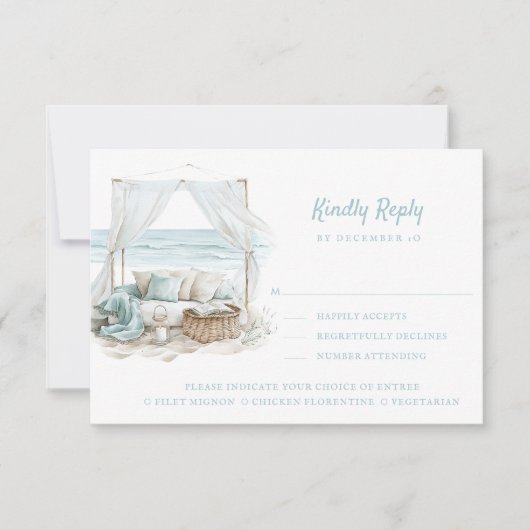 Ocean Shore | Strand | Bitte beantworten | Optione RSVP Karte (Vorderseite)