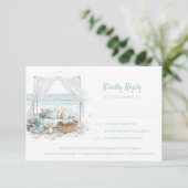 Ocean Shore | Strand | Bitte beantworten | Optione RSVP Karte (Stehend Vorderseite)