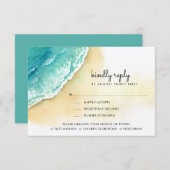 Ocean Shore | Strand | Bitte beantworten | Optione RSVP Karte (Vorne/Hinten)