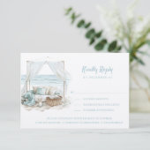 Ocean Shore | Strand | Bitte beantworten | Optione RSVP Karte (Stehend Vorderseite)