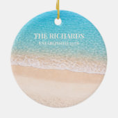 Ocean Shoreline Custom Name Keramik Ornament (Hinten)
