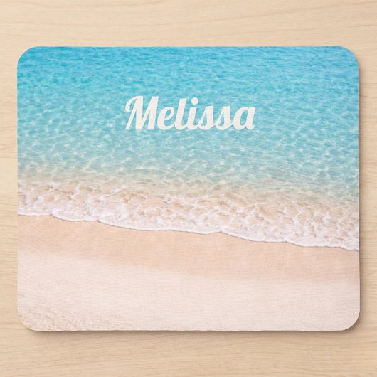 Ocean Shoreline Custom Name Mousepad