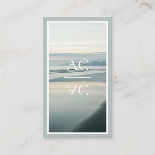 Ocean Shoreline Luxury Monogram Feminine Photo Visitenkarte (Vorderseite)