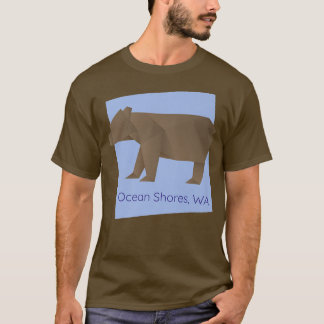 Ocean Shores Brown Origami Bear Abstract Geometric T-Shirt