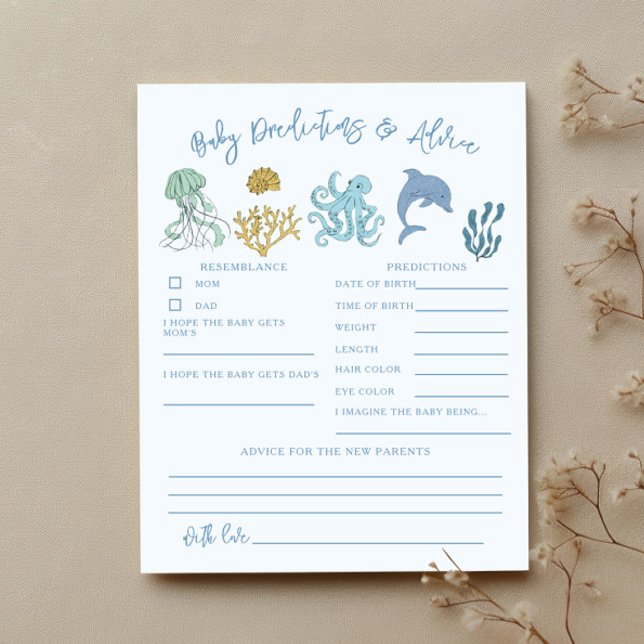Ocean Shower Baby Predictions & Advice Card (Von Creator hochgeladen)