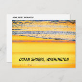Ocean Shows, WA, Beach Sunset Foto Postkarte (Vorne/Hinten)