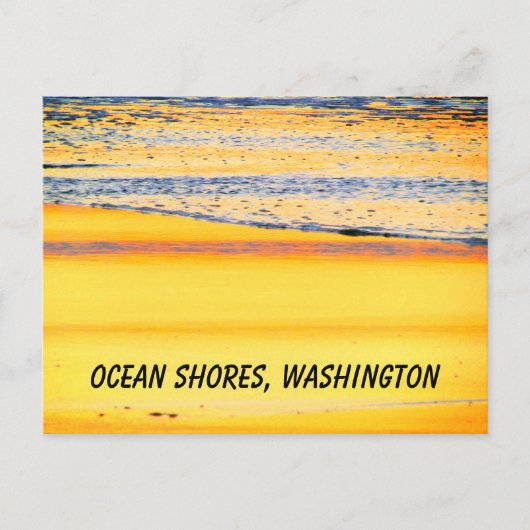 Ocean Shows, WA, Beach Sunset Foto Postkarte (Vorderseite)
