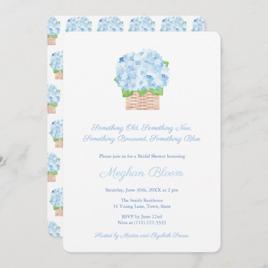 Ocean-Side Etwas Blue Theme Brautparty Einladung (Vorne/Hinten)