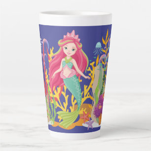 Ocean Siren: Langes rotes Haar Milchtasse