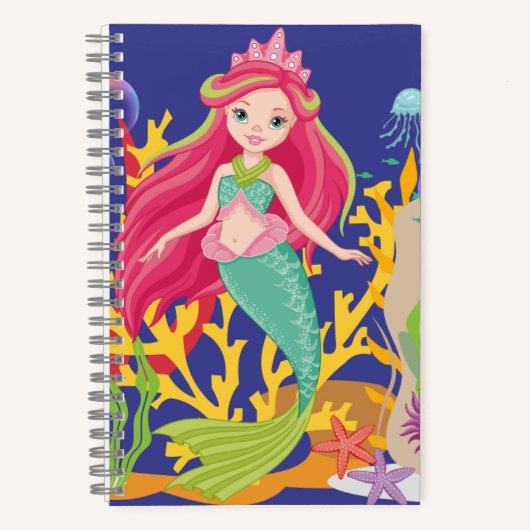 Ocean Siren: Langes rotes Haar Notizblock (Vorderseite)