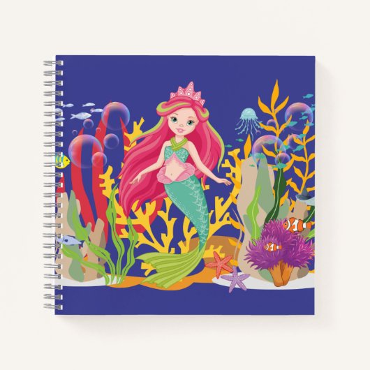 Ocean Siren: Langes rotes Haar Notizblock (Vorderseite)