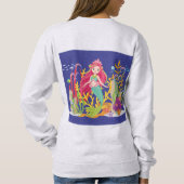 Ocean Siren: Langes rotes Haar Sweatshirt (Rückseite)