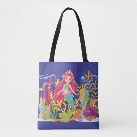 Ocean Siren: Langes rotes Haar Tasche (Vorderseite)