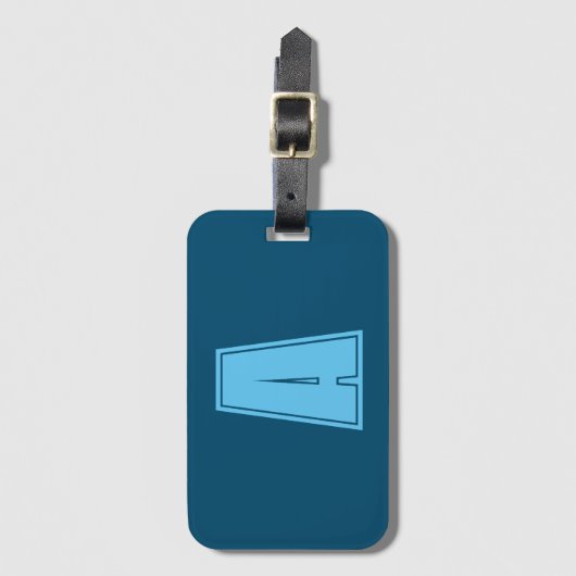 Ocean & Sky Blue Initial Monogram Calligraphy Chic Gepäckanhänger (Vorderseite Vertikal)