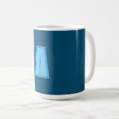 Ocean & Sky Blue Initial Monogram Calligraphy Chic Kaffeetasse (VorderseiteRechts)