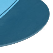 Ocean & Sky Blue Initial Monogram Calligraphy Chic Schneidebrett (Ecke)